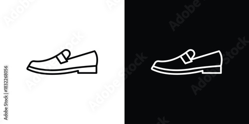 Loafer icon line drawing clipart symbol. Vector illustration