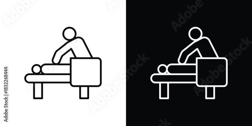 Massage icon line drawing clipart symbol. Vector illustration