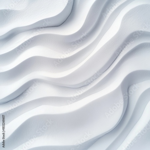 White Snow Dunes Aerial View of Winter Waves, snow, abstract