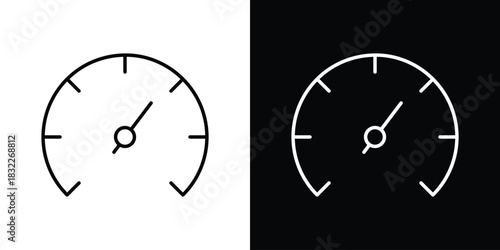 Meter icon line drawing clipart symbol. Vector illustration