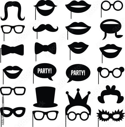 Photo Booth Props and Party Costume Silhouettes