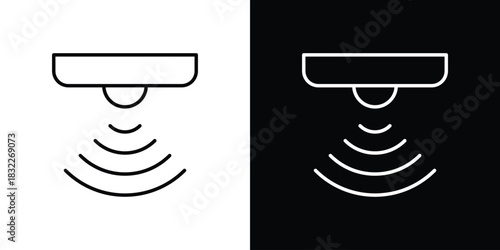 Motion sensor icon line drawing clipart symbol. Vector illustration