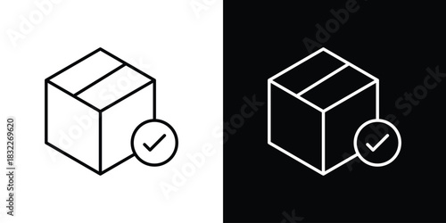 Order receive icon line drawing clipart symbol. Vector illustration