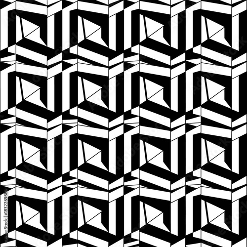 Abstract geometric pattern black and white seamless vector background design for textile and wallpaper use