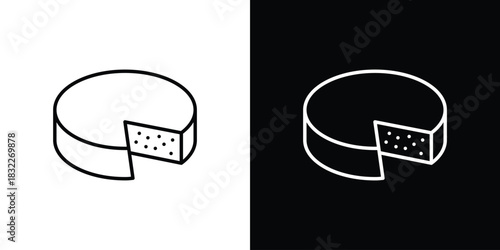 Parmesan icon line drawing clipart symbol. Vector illustration