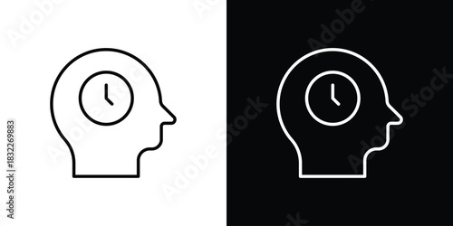 Patience icon line drawing clipart symbol. Vector illustration