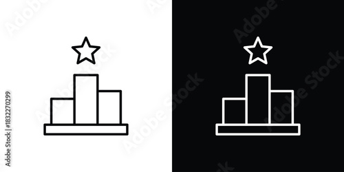 Podium icon line drawing clipart symbol. Vector illustration