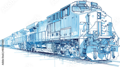 Multiple Trains on Train Tracks Transportation Concept