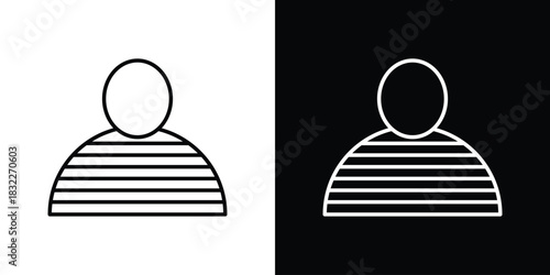 Prisoner icon line drawing clipart symbol. Vector illustration