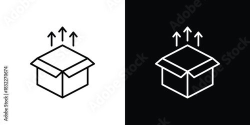 Product release icon line drawing clipart symbol. Vector illustration