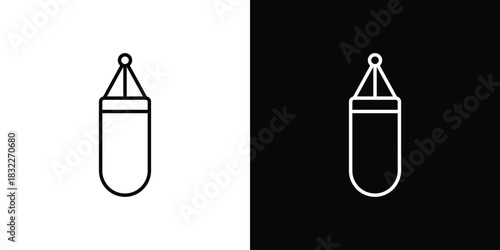 Punching bag icon line drawing clipart symbol. Vector illustration