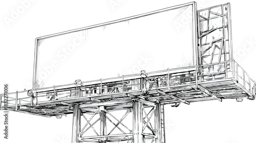 Vector Billboard Illustration with White Background for Advertising Design Projects