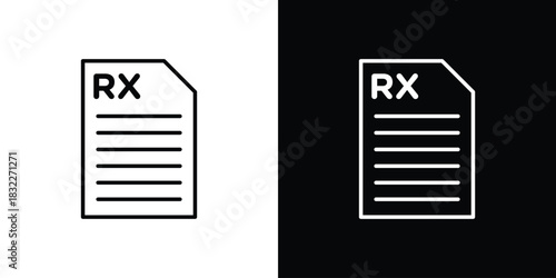 RX icon line drawing clipart symbol. Vector illustration