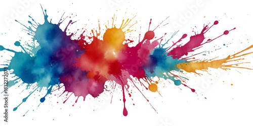 colorful rainbow holi paint color powder splash explosion isolated in transparent background