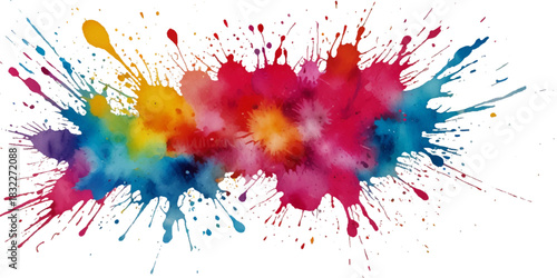 colorful rainbow holi paint color powder splash explosion isolated in transparent background