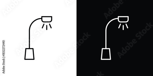 Street lamp icon line drawing clipart symbol. Vector illustration