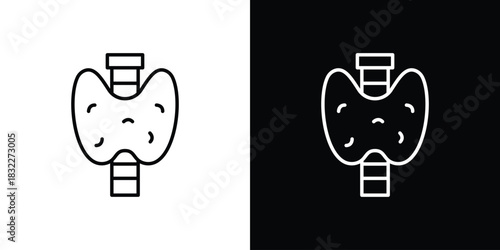 Thyroid icon line drawing clipart symbol. Vector illustration