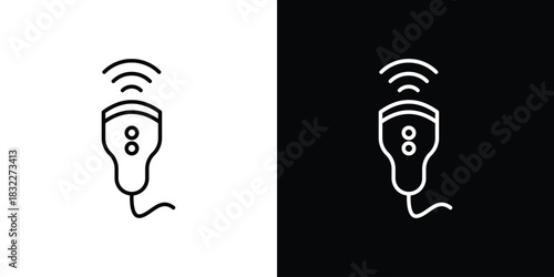 Ultrasound icon line drawing clipart symbol. Vector illustration