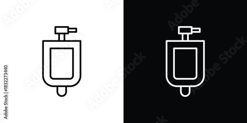 Urinal icon line drawing clipart symbol. Vector illustration