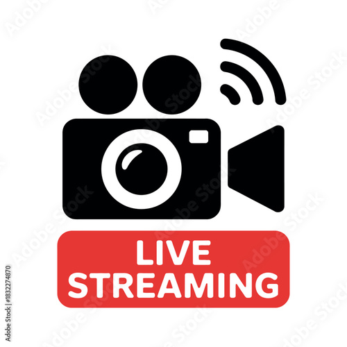 A video camera icon with a 'Live Streaming' label indicates a broadcast.