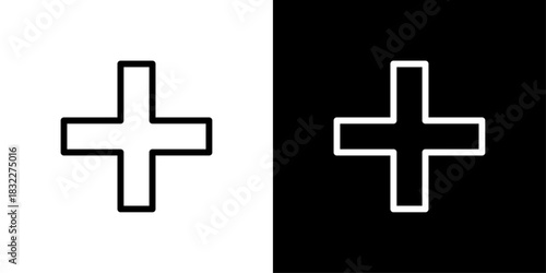 Plus symbol icon representing add action, creating new items, increasing values, and expanding content in interfaces.