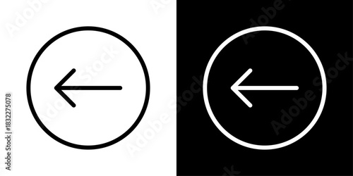 Left-pointing arrow icon representing back navigation, returning to previous screens, and reversing navigation flow.