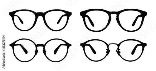 Black outline silhouette sunglass frame design collection