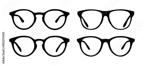 Black outline silhouette sunglass frame design collection