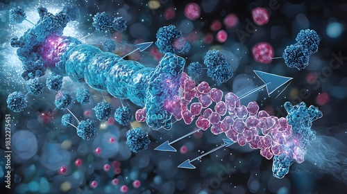 Visual representation of immunotherapy and cancer cells attacking tumor growth process in the body