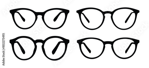 Black outline silhouette sunglass frame design collection