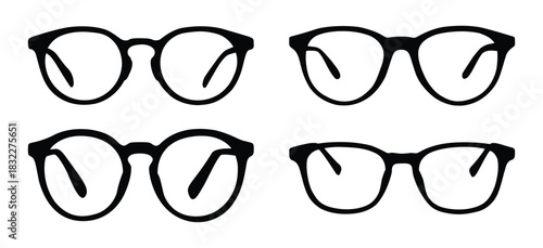 Black outline silhouette sunglass frame design collection