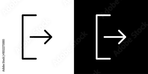 Arrow exiting a door shape, representing logging out, ending sessions, signing off, and leaving an account securely.