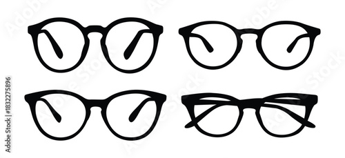 Black silhouette sunglass frame set design