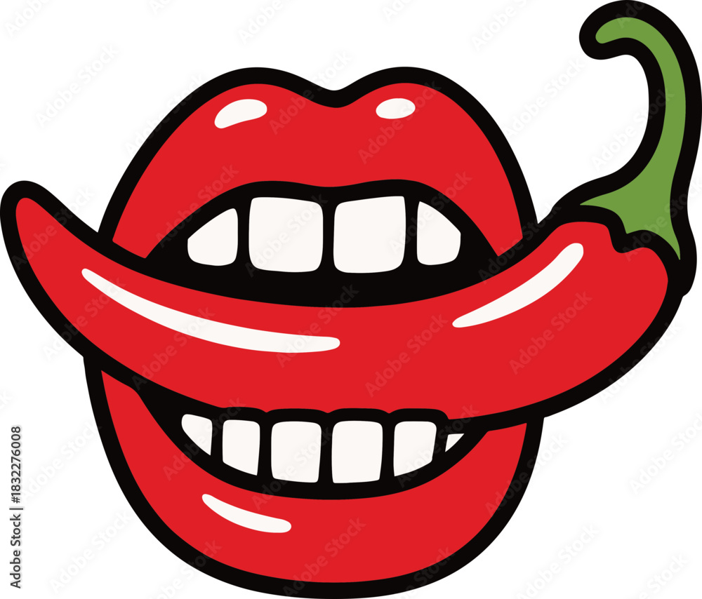 Obraz premium Lips Chili Bite SVG Cut Files for Cricut & Silhouette