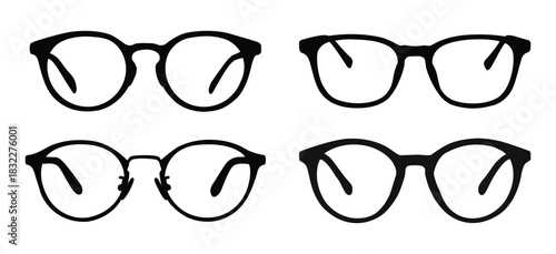 Black silhouette sunglass frame set design