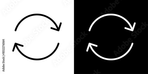 Circular arrows forming a sync symbol, representing data refresh, automatic updating, real-time syncing, and system rotation.