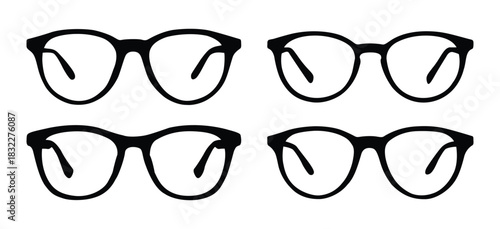 Black silhouette sunglass frame set design