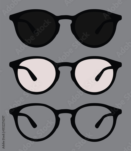 A file is created with three digital glasses