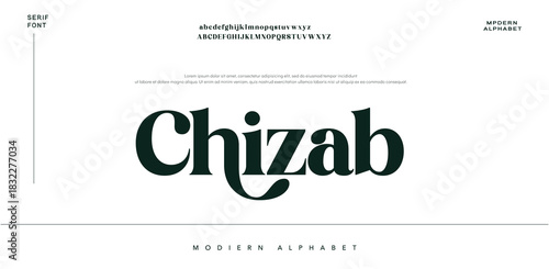 Chizab Minimal modern logo alphabet fonts. Typography minimalist urban sana serif digital fashion future creative logos fonts. vector illustration