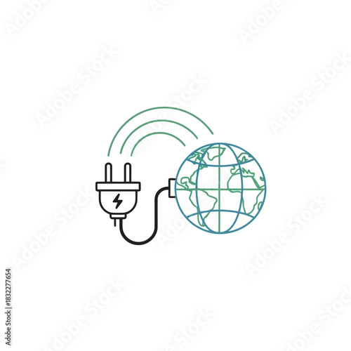 Powering the Future A Sustainable Earth with Clean Energy Connection, symbolizing global electricity, environmental awareness, and innovative solutions