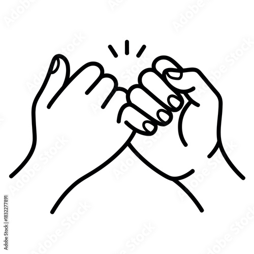 Two hands interlocking their pinky fingers, symbolizing a promise being made.