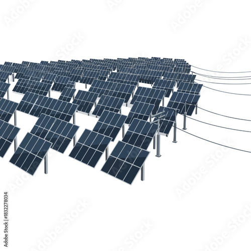 Clean energy future with modern solar panel array, powering sustainable homes and businesses, a smart investment for a brighter tomorrow, scalable vector