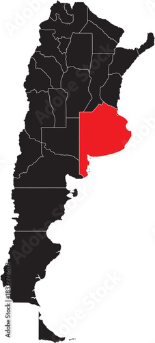 Buenos Aires Region on Map of Argentina Editable Vector