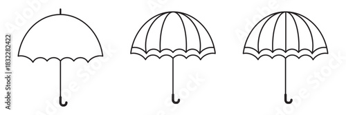 Umbrella icon set. protection parasol vector symbol. vector illustration.
