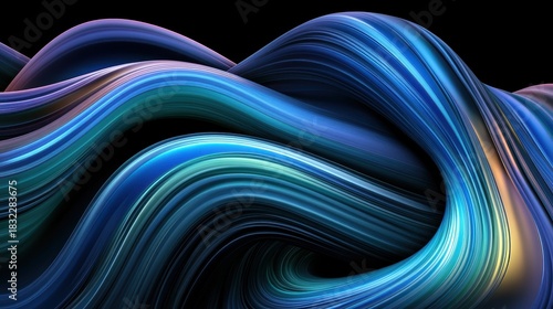 Abstract sculpture of molten glass with swirling vibrant colors