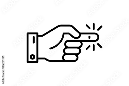 Illustration of a hand pointing with light emanating from the finger