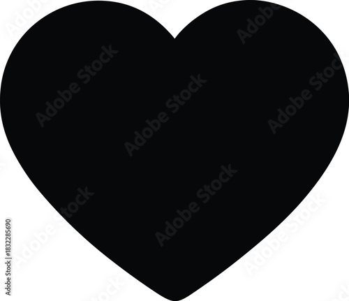 Red heart symbol of love and passion on a black background, perfect for a romantic Valentine's Day illustration, icon, or card design