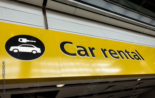 Hire Car Rental Sign at an Airport