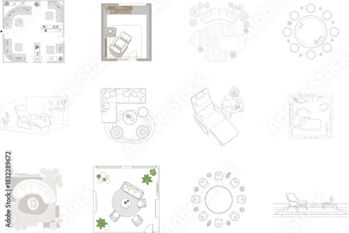 Architectural Floor Plans and Interior Space Designs