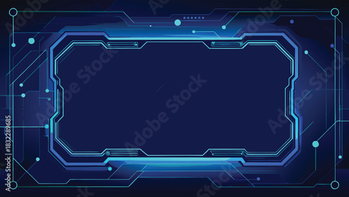 Abstract background featuring a circuit board design illuminated by a blue light..eps